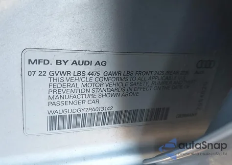 2023 Audi A3 Premium 40 Tfsi Quattro S Tronic z USA, uszkodzony, nr VIN WAUGUDGY7PA013142